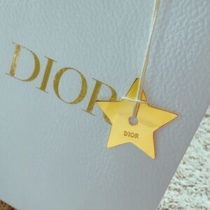 Dior new gold metal charm keychain